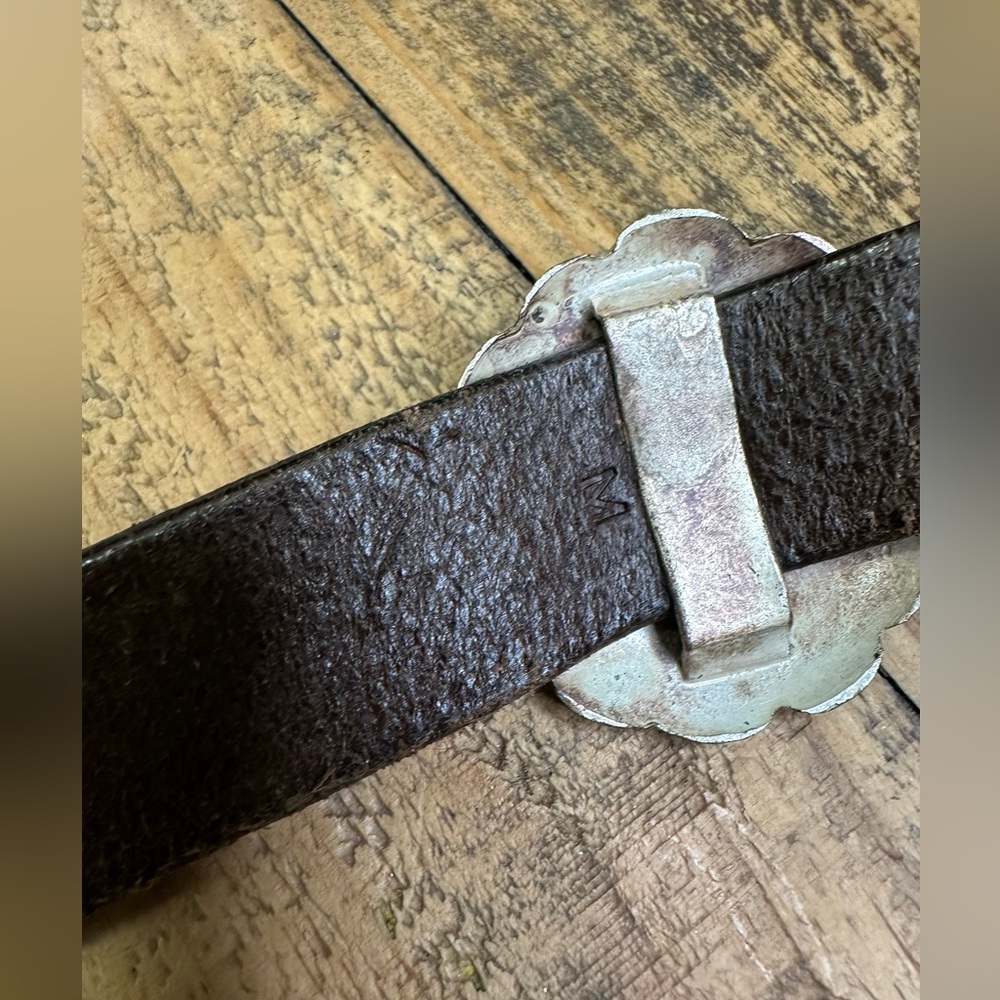Ralph Lauren Brown Leather Belt with Silver Conchos - Picture 4 of 11